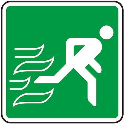 光 サインプレート 非常口(右へ) S1111-8 1セット(5枚) 360-1260（直送品）