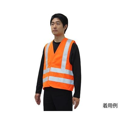 アゼアス AZ WORK 10695 ベスト 反射テープ付 蛍光オレンジ AZWORK10695NO 1枚 62-4094-94（直送品）