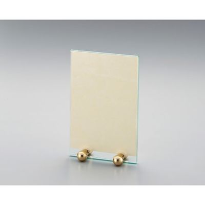 光 メニュー立て真鍮ゴールド台 ガラス M-42-1 1セット(5個) 353-1851（直送品）