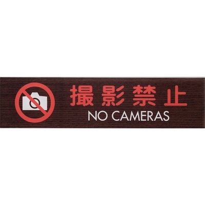光 サインプレート 撮影禁止 NO CAMERAS WMS1848-9 1セット(5枚) 360-1243（直送品）