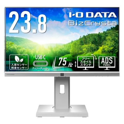 IOデータ機器 23.8インチ液晶モニター ホワイト Type-C対応/画面回転機能/上下昇降機能 LCD-BC241DW-F1台（直送品）