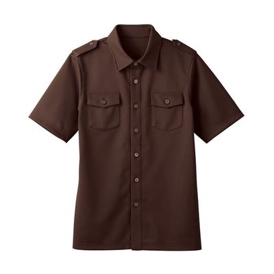 ボストン商会 男女兼用ニットシャツ チャ 3L 00102 1枚 64-9064-58（直送品）