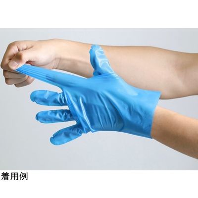 川西工業 ポリエチレン手袋ストレッチアルファー200枚入×20箱 ブルー SS 2114 1セット(4000枚) 65-8894-68（直送品）