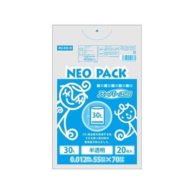オルディ ネオパック スーパーエコ 30L 半透明 1ケース(20枚×60パック) NSE-N30-20 1箱(1200枚)（直送品）