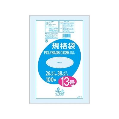 オルディ ポリバック規格袋0.025 #13 透明 1ケース(100枚/冊×10冊×2パック) L025-13 1箱(2000枚)（直送品）