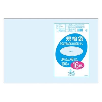 オルディ ポリバック規格袋0.025 #16 透明 1ケース(100枚/冊×5冊×3パック) L025-16 1箱(3000枚)（直送品）