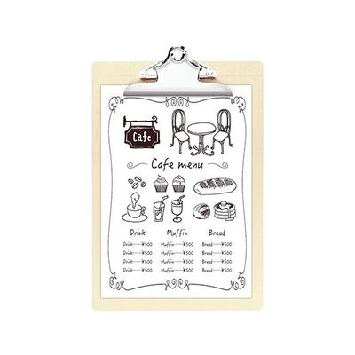 シンビ クリップ型メニューボード 白木調 PKLF602 1個 63-5709-62（直送品）