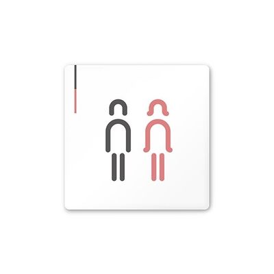 フジタ 室名札 白マットアクリル150角 会社向け グレーピンク トイレ AC-1515 OA-NT1-0102 1枚 64-7729-33（直送品）