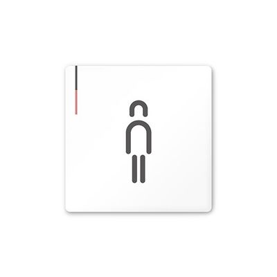 フジタ 室名札 白マットアクリル150角 会社向け グレーピンク 男子トイレ AC-1515 OA-NT1-0104 1枚（直送品）