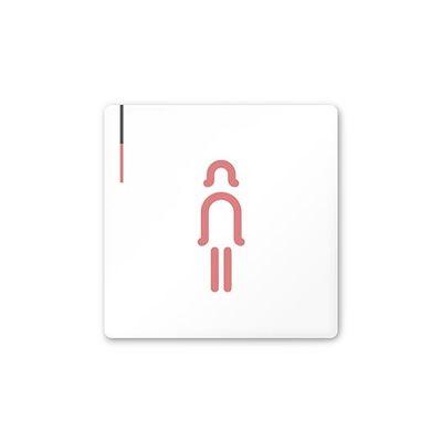 フジタ 室名札 白マットアクリル150角 会社向け グレーピンク 女子トイレ AC-1515 OA-NT1-0106 1枚（直送品）