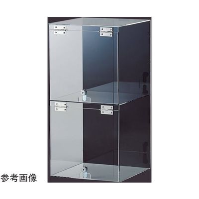アズワン 鍵付きアクリルサイコロボックス 2段 背面黒 65-8768-12 1個（直送品）