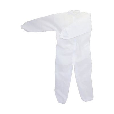 川西工業 不織布つなぎ服 スタンドカラータイプ ホワイト L 7024 1パック 65-8895-40（直送品）