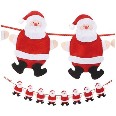 アズワン フェルトガーランド【クリスマス ディスプレイ 店舗装飾】145cm サンタ 65-8118-03 1セット（直送品）