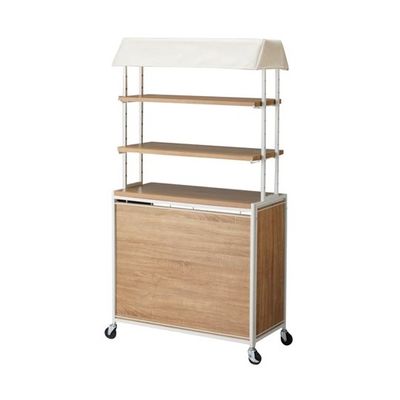 アズワン 【什器セットまるごと購入】ハコマルシェセット 白テント/ラスティック 棚上部2段+中間1段 65-8119-53 1セット（直送品）