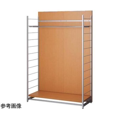 アズワン 間仕切りラック ミラー付き ナチュラル W120cm ハンガータイプ 65-8304-98 1セット（直送品）