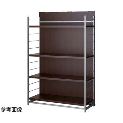 アズワン 間仕切りラック ミラー付き ブラウン W60cm 棚4段タイプ 65-8305-06 1セット（直送品）