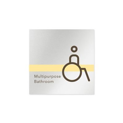 フジタ 室名札 アルミ板150角 病院向け ライン 多目的トイレ1 AL-1515 HB-NH1-0107 1枚 64-8876-74（直送品）