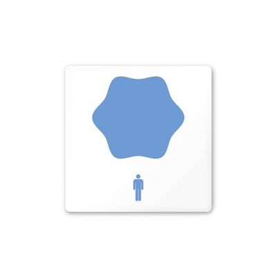 フジタ 室名札 白マットアクリル150角 病院向け ポップ 男子トイレ1 AC-1515 HA-IN1-0103 1枚 64-8876-90（直送品）