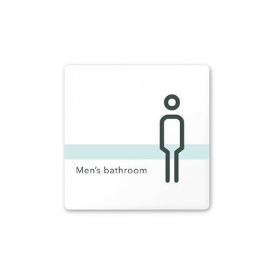 フジタ 室名札 白マットアクリル150角 病院向け ライン 男子トイレ1 AC-1515 HA-NH1-0103 1枚 64-8876-50（直送品）