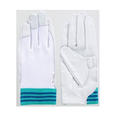 富士グローブ 国産牛皮甲メリ手袋 デンコーアルミ 白 L 3201 1ケース(10双) 64-8297-75（直送品）