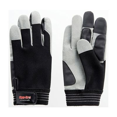 富士グローブ 人工皮革手袋 シンクログリップ ブラック L 7716 1ケース(10双) 64-8298-56（直送品）