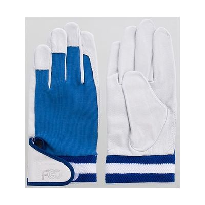 富士グローブ 豚本皮甲メリマジック付手袋 ブルー L 5813 1ケース(10双) 64-8299-55（直送品）