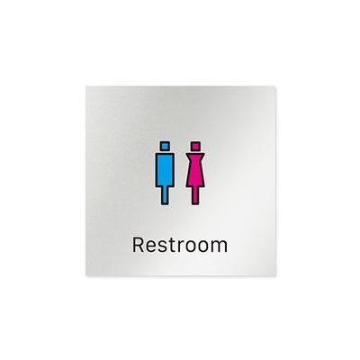 フジタ 室名札 アルミ板150角 会社向け Vivid トイレ AL-1515 OB-IM3-0102 1枚 64-7728-72（直送品）