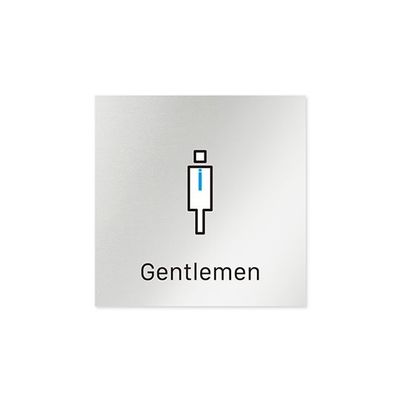 フジタ 室名札 アルミ板150角 会社向け Vivid 男子トイレ AL-1515 OB-IM3-0104 1枚 64-7728-74（直送品）