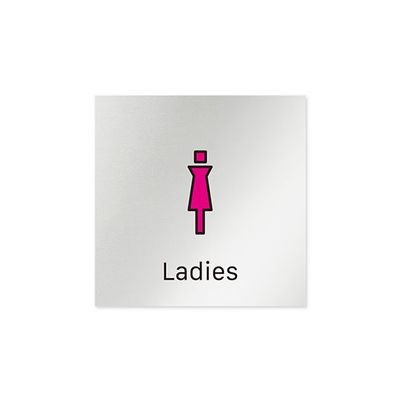 フジタ 室名札 アルミ板150角 会社向け Vivid 女子トイレ AL-1515 OB-IM3-0105 1枚 64-7728-75（直送品）