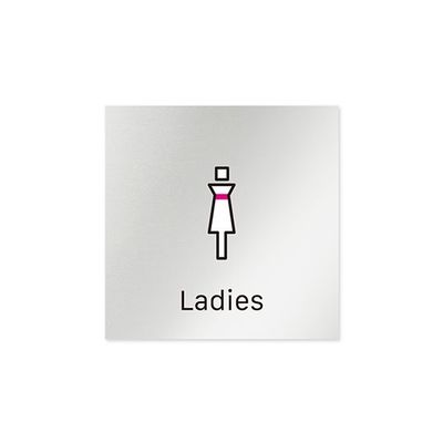 フジタ 室名札 アルミ板150角 会社向け Vivid 女子トイレ AL-1515 OB-IM3-0106 1枚 64-7728-76（直送品）