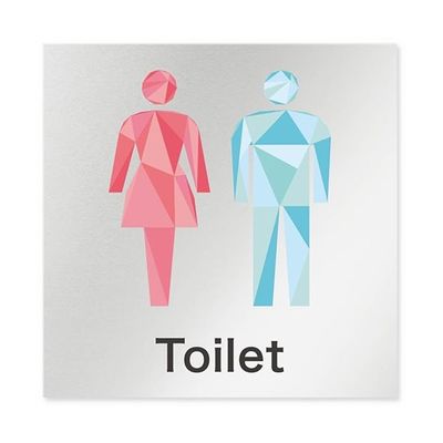 フジタ 室名札 アルミ板150角 会社向け クリスタル トイレ AL-1515 OB-IN1-0102 1枚 64-8312-50（直送品）