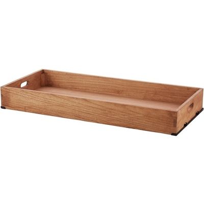 アズワン 木製トレー付きワゴン ブラック ライトブラウン 追加トレー棚セット 65-8274-11 1セット（直送品）