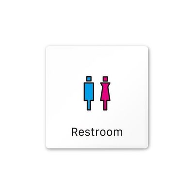 フジタ 室名札 白マットアクリル150角 会社向け Vivid トイレ AC-1515 OA-IM3-0102 1枚 64-7728-52（直送品）