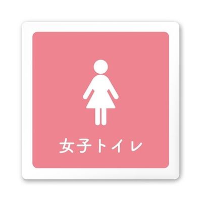 フジタ 室名札 白マットアクリル150角 病院向け 文字紺 女子トイレ2 AC-1515 HA-IM1-0106 1枚 64-8312-74（直送品）