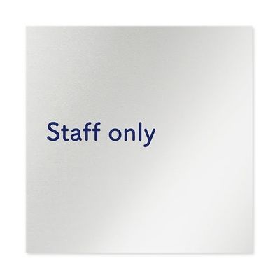 フジタ 室名札 アルミ板150角 病院向け 文字紺 Staff only AL-1515 HB-IM1-0110 1枚 64-8312-98（直送品）