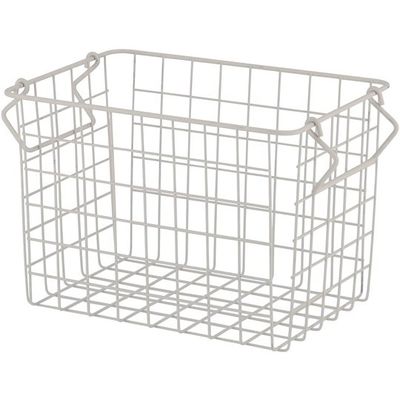 アズワン スタッキングワイヤーバスケット ホワイト W26×D18×H18cm 65-8867-63 1個（直送品）