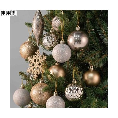 アズワン オーナメントセット【ボール28個/ドロップ4個/スノーフレーク8個】ゴールド&シルバー 65-8116-04 1セット（直送品）