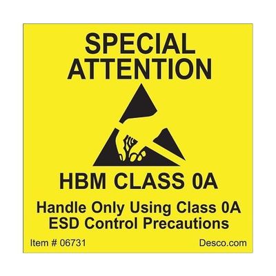 DESCO JAPAN ラベル 「SPECIAL ATTENTION」 HBM CLASS 0A 500枚 06731 1巻（直送品）
