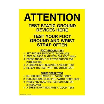 DESCO JAPAN ポスター 足/手首 接地 チェッカー 432mm×559mm 5枚 06741 1セット(5枚)（直送品）