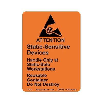 DESCO JAPAN ESD警告ラベル 46mm×64mm 再利用可 500枚/巻 7101 1巻 64-3974-59（直送品）