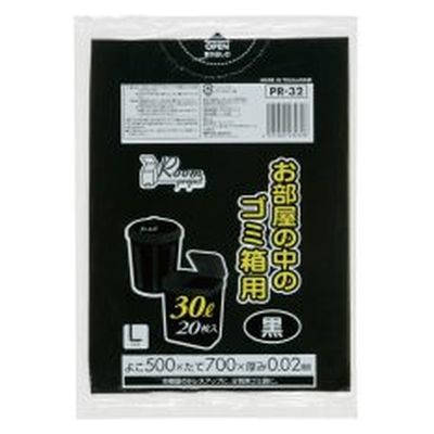ジャパックス 部屋用ごみ袋30L20P黒 PRー32 4521684232328 1セット(20枚×50点セット)（直送品）