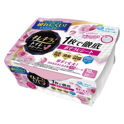 大王製紙 エリエール キレキラ！トイレクリーナー 1枚で徹底おそうじシート ハッピーローズ 本体 4902011736816（直送品）