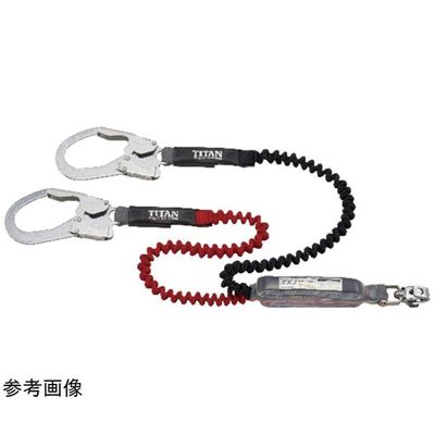 イチネンTASCO 伸縮ストラップ式ランヤード ダブル 使用可能質量130kg TA966DB-130 1個 65-1790-95（直送品）