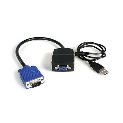 2ポートVGAディスプレイ分配器 2x VGA/アナログRGB スプリッタ/Splitter USBバスパワー供給 ST122LE 1個（直送品）