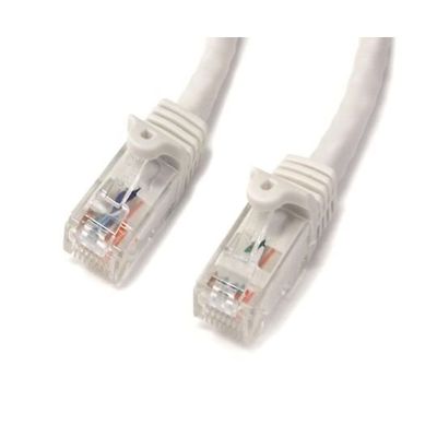 カテゴリ6 LANケーブル(Cat6)RJ45モールドコネクタ(ツメ折れ防止カバー付き)5m ホワイト N6PATC5MWH 1個（直送品）