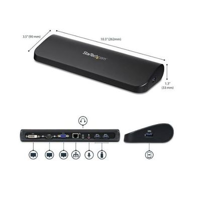 USB3.0接続ドッキングステーション デュアルモニタ対応 HDMI/DVIまたはHDMI/VGA USB3SDOCKHDV 1個（直送品）