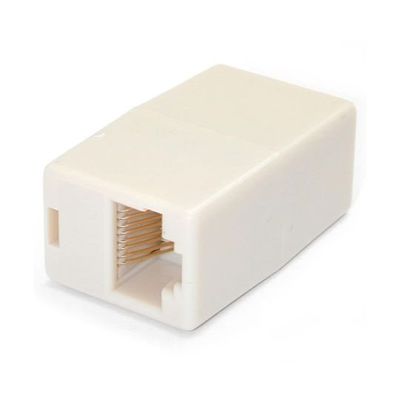 Cat5e対応LANケーブル用延長コネクタ RJ45/モジュラージャック用中継アダプタ メス/メス RJ45COUPLER 1個（直送品）