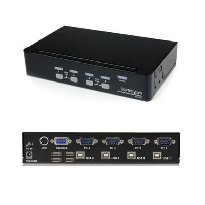 StarTech.com 4ポートVGA対応USB接続KVMスイッチ 4ポートUSBハブ SV431USB 1個 65-1894-99（直送品）