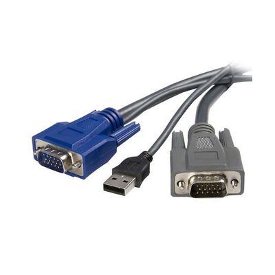 1.8m パソコン自動切替器専用極細KVMケーブル 2 in 1 USB/VGA KVMケーブル SVUSBVGA6 1個（直送品）