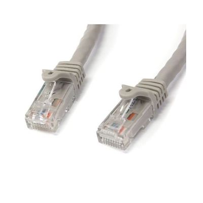 カテゴリ6 LANケーブル(Cat6)RJ45モールドコネクタ(ツメ折れ防止カバー付き)1m グレー N6PATC1MGR 1個（直送品）